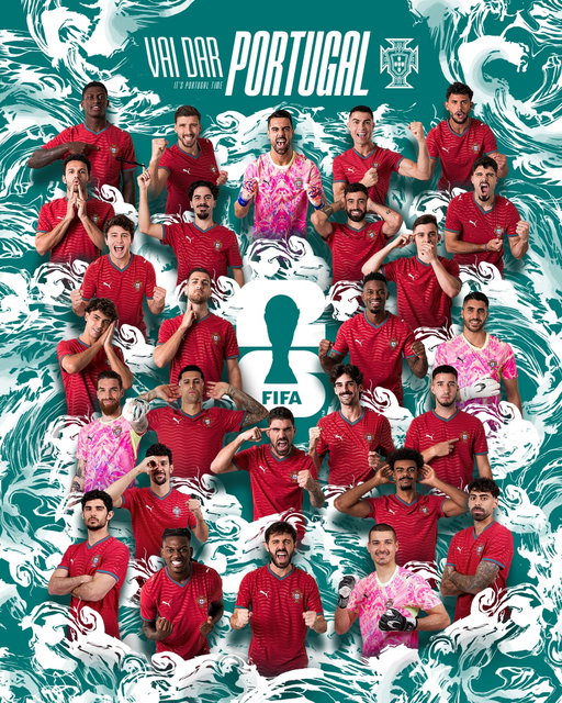 Os 𝟮𝟳+𝟭 que levam o 𝗦𝗼𝗻𝗵𝗼 𝗠𝘂𝗻𝗱𝗶𝗮𝗹 para as "Américas" 💭🏆 #VaiDarPortugal #VisitPortugal

The 𝟮𝟳+𝟭 players who are taking the #FIFAWorldCup 𝗗𝗿𝗲𝗮𝗺 to the "Americas" 💭🏆 #ItsPortugalTime