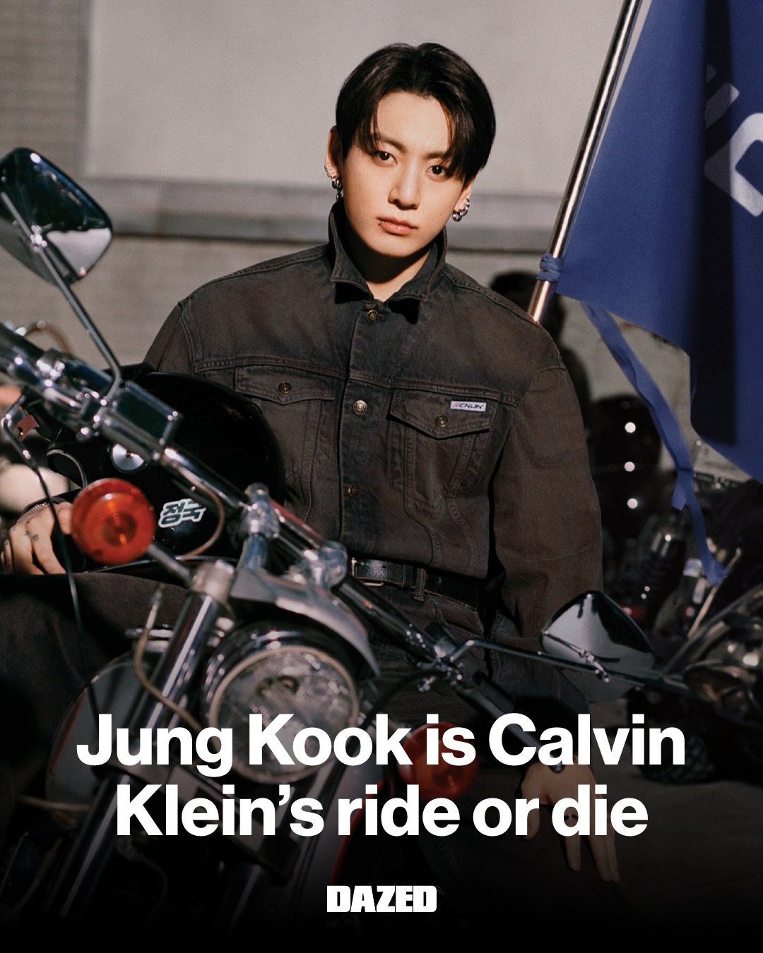 Let’s ride! @calvinklein just dropped a new campaign starring @mnijungkook, announcing  a limited-edition capsule collection designed by the K-pop star himself!⁠
⁠
“This collaboration brings together two cultural forces at full power, combining the unmistakable influence of Jung Kook with Calvin Klein’s iconic brand codes to create something with real impact,” shared David Savman, global brand president of Calvin Klein. ⁠
⁠⁠
All images and video shot by @alasdairmclellan, courtesy of Calvin Klein⁠
⁠
#Dazed #JungKook #CalvinKlein #BTS #DazedFashionTV