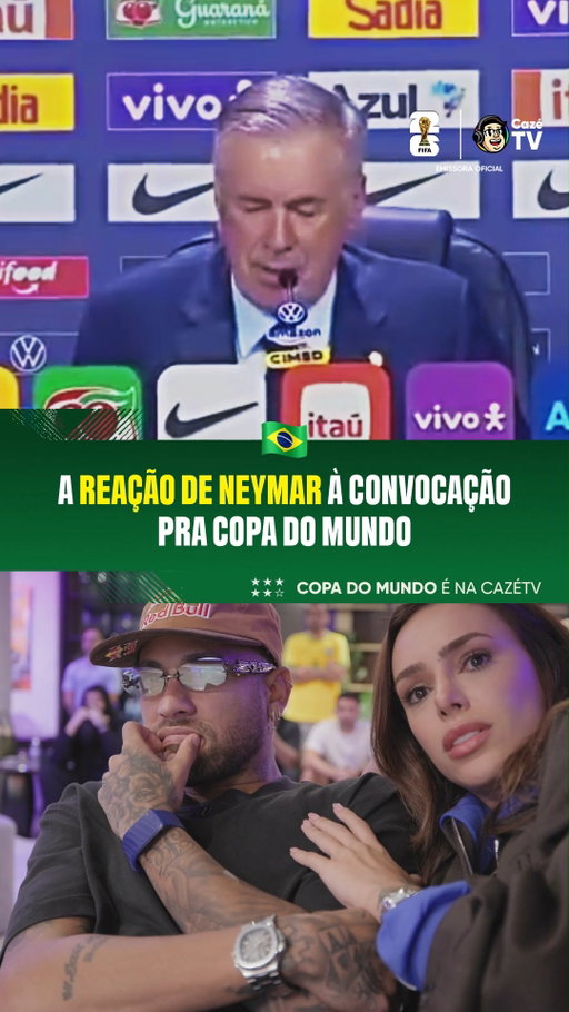 TODA A EMOÇÃO DE NEYMAR COM A CONVOCAÇÃO PRA COPA DO MUNDO! 🥹🥹🥹

Dá só uma olhada na reação do craque do Santos no momento em que Carlo Ancelotti anunciou seu nome entre os 26 convocados pra Copa do Mundo... ❤️ De arrepiar... 🇧🇷

📹 Canal Neymar Jr

🚨 𝐒𝐄 𝐓𝐄𝐌 𝐂𝐎𝐏𝐀, 𝐄𝐒𝐐𝐔𝐄𝐂𝐄! É na CazéTV! 🤩📺

#Original #CopaNaCazéTV #Neymar #CopaDoMundo #CoberturaCazéTV #cztv01 #cztv06 #ConvocaçãoNaCazéTV