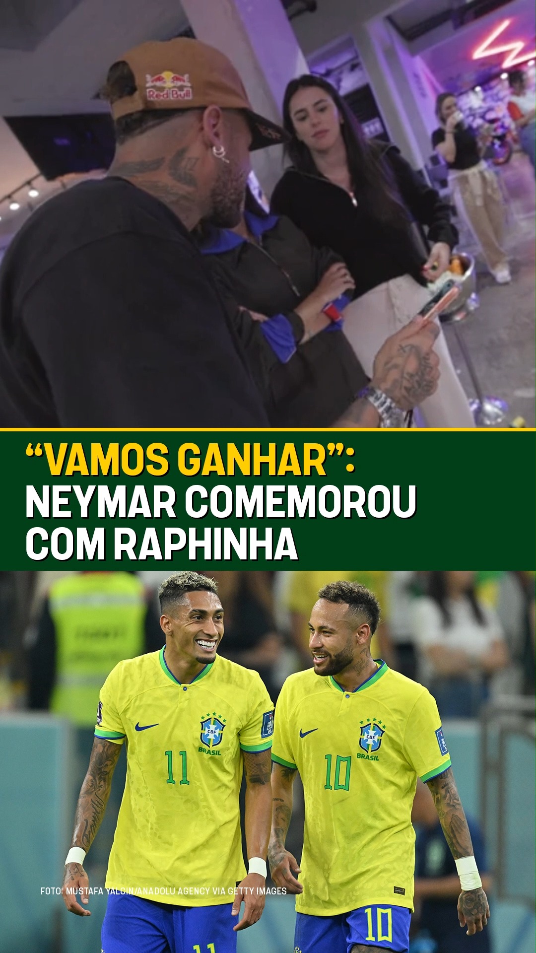 “NÓS VAMOS GANHAR ESSA PORR#!”😭🇧🇷 Após a convocação pra Copa, Neymar e Raphinha fizeram uma chamada de vídeo emocionante! Os dois comemoraram juntos a realização de mais um Mundial com a Seleção. O ADM ficou desse jeito aqui também! 🥹
#FutebolBrasileiro #SeleçãoBrasileira 
#Convocação

🎥 : Neymar Jr / Youtube