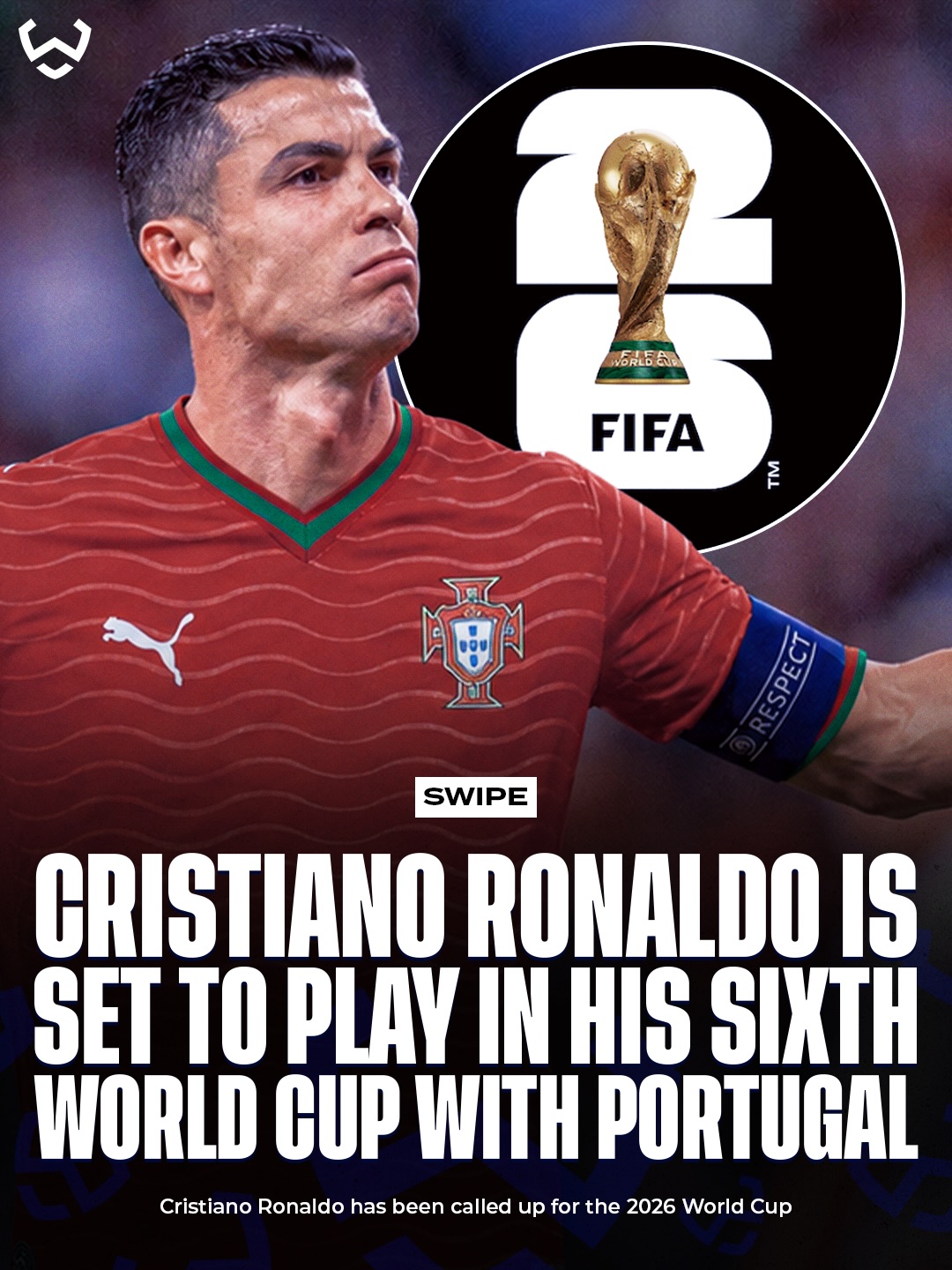 Cristiano Ronaldo is officially heading to the 2026 World Cup with Portugal 🇵🇹🏆

☑️ 2006
☑️ 2010
☑️ 2014
☑️ 2018
☑️ 2022
☑️ 2026

The Portuguese legend will become the first player ever to feature in SIX World Cups. 🤯