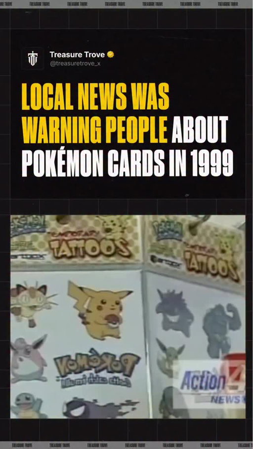 Back in 1999, local news stations were warning parents about Pokémon cards selling out and prices doubling almost overnight.

What started as kids fighting over $2.99 packs quickly turned into one of the biggest collectible crazes America had ever seen. Even back then, stores were struggling to keep Pokémon on shelves as demand exploded heading into Christmas.