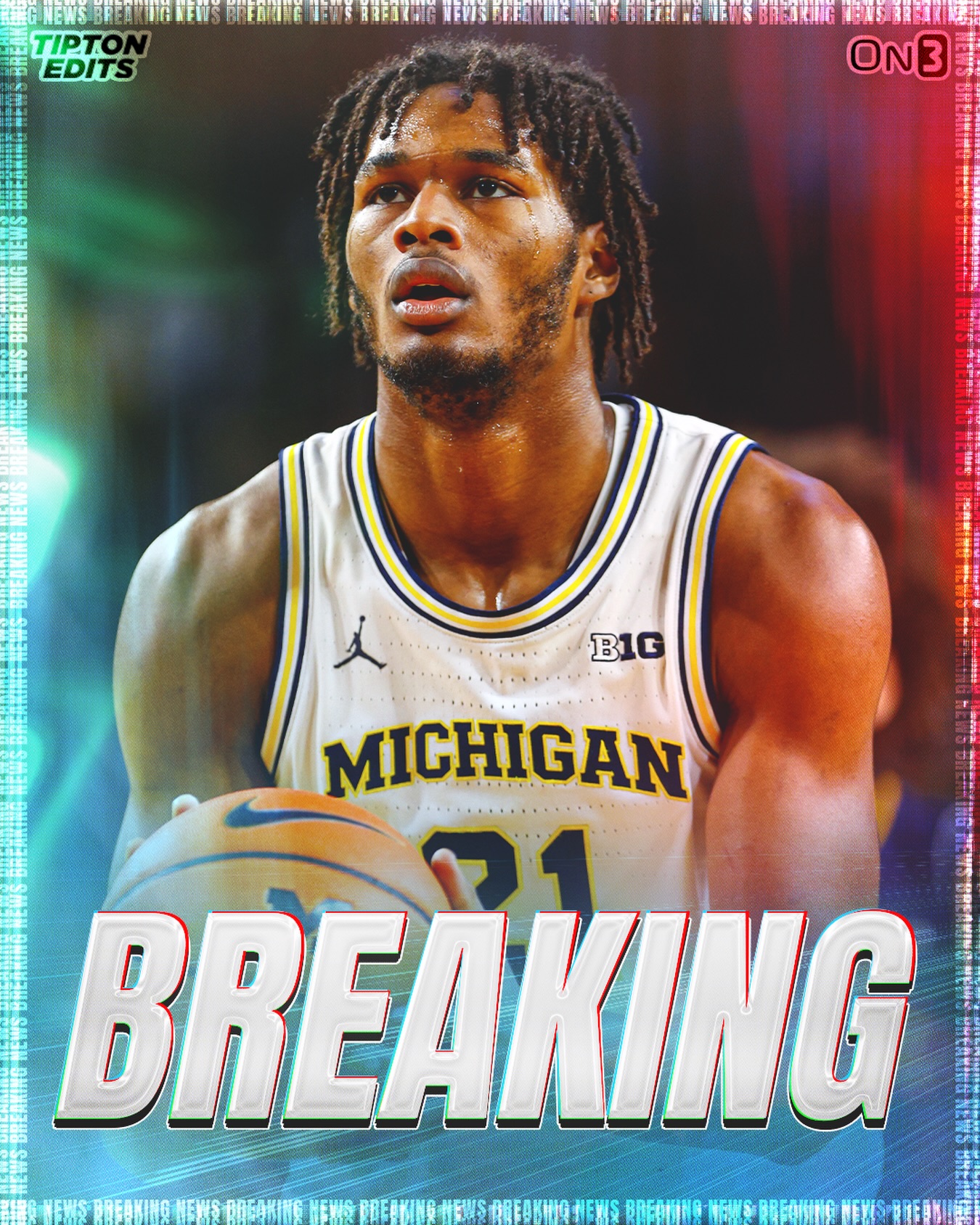 NEWS: Michigan forward Morez Johnson Jr. is keeping his name in the NBA Draft, source confirmed to @On3.   The 6-9 sophomore averaged 13.1 points and 7.3 rebounds per game this season and was a key player in the Wolverines’ winning the national title. First by @borzelloespn.