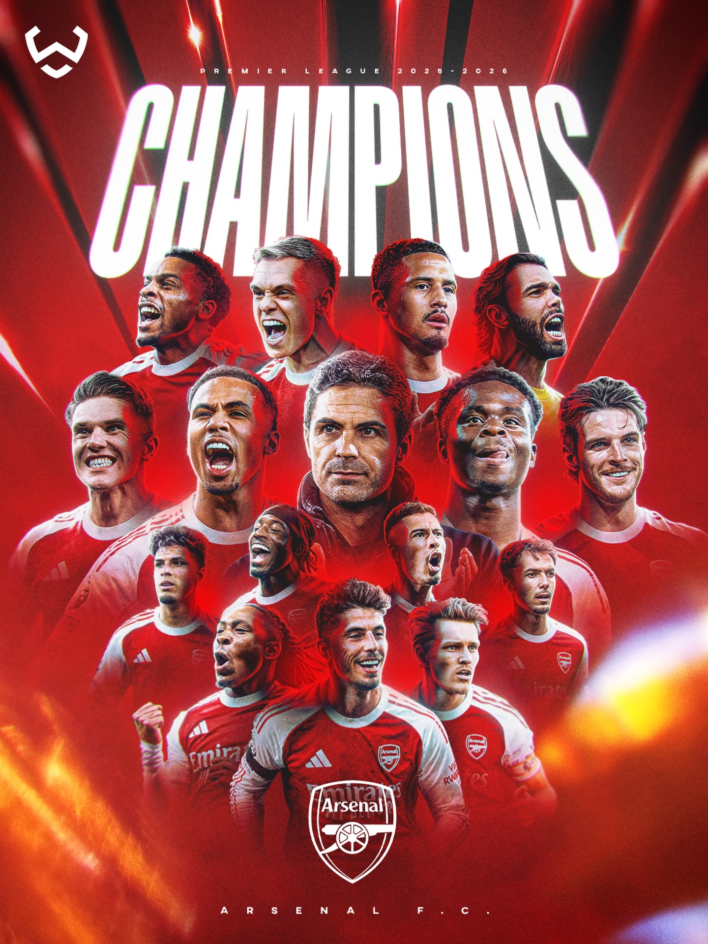 AFTER 22 LONG YEARS, ARSENAL ARE CHAMPIONS OF ENGLAND AGAIN 🔴🏆

Mikel Arteta delivers the Gunners’ fourth league title after Bournemouth draw vs Manchester City in a dramatic title race finale. 👏