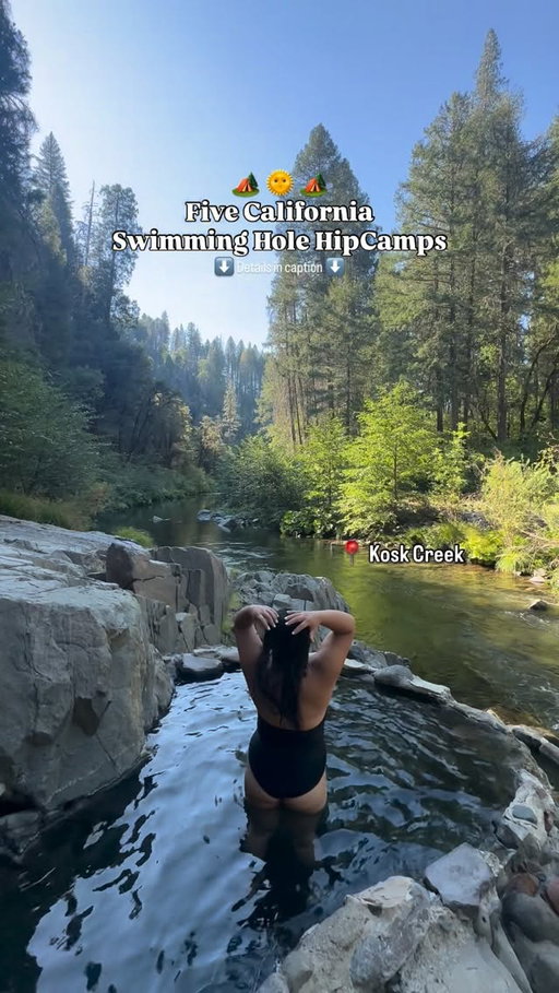 Nothing says summer, like making a SPLASH 💦 🏕️ 

Here are 5 Swimming Hole Hipcamps in California for you to check out to kick off this summer’s camping season , with Memorial Day coming up now’s the time to start planning 😉 

In order of reel and what my favorite thing about the site is ⬇️ 

🏕️ Musick Creek Falls, near Shaver Lake CA 
•Your own personal waterfall (perfect spot to play mermaids)
@musickcreekfalls 

🏕️ Kosk Creek, Big Bend CA
•tons of hot springs to soak in right next to the river (great for a cold plunge and hot soak)
@koskcreekcampgrounds 

🏕️ Strange Ranch, Wilseyville CA 
•beautiful beach area by the water 

🏕️ Bowen Ranch/Deep Creek, Apple Valley CA
•stunning hike down to the water and hot springs 

🏕️ Lakeshore Retreat , Lake Elsinore CA
•private lake front spot 

Click the link in my bio to start browsing Hipcamps 📱 

More detailed reels can be found pinned on my page 😁

For more campground recommendations, come explore with me @theexplorepaige_ 🫶🏻 

#camping #californiacamping #hipcamp #hipcampambassador  #summer