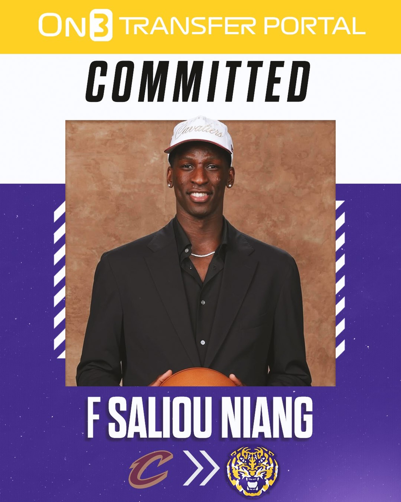 Pro forward Saliou Niang has committed to LSU, Jeff Goodman reports🐯

Niang was selected No. 58 by the Cleveland Cavaliers in the 2025 NBA Draft.

Follow @Transferportal for all NCAA
Transfer Portal news
