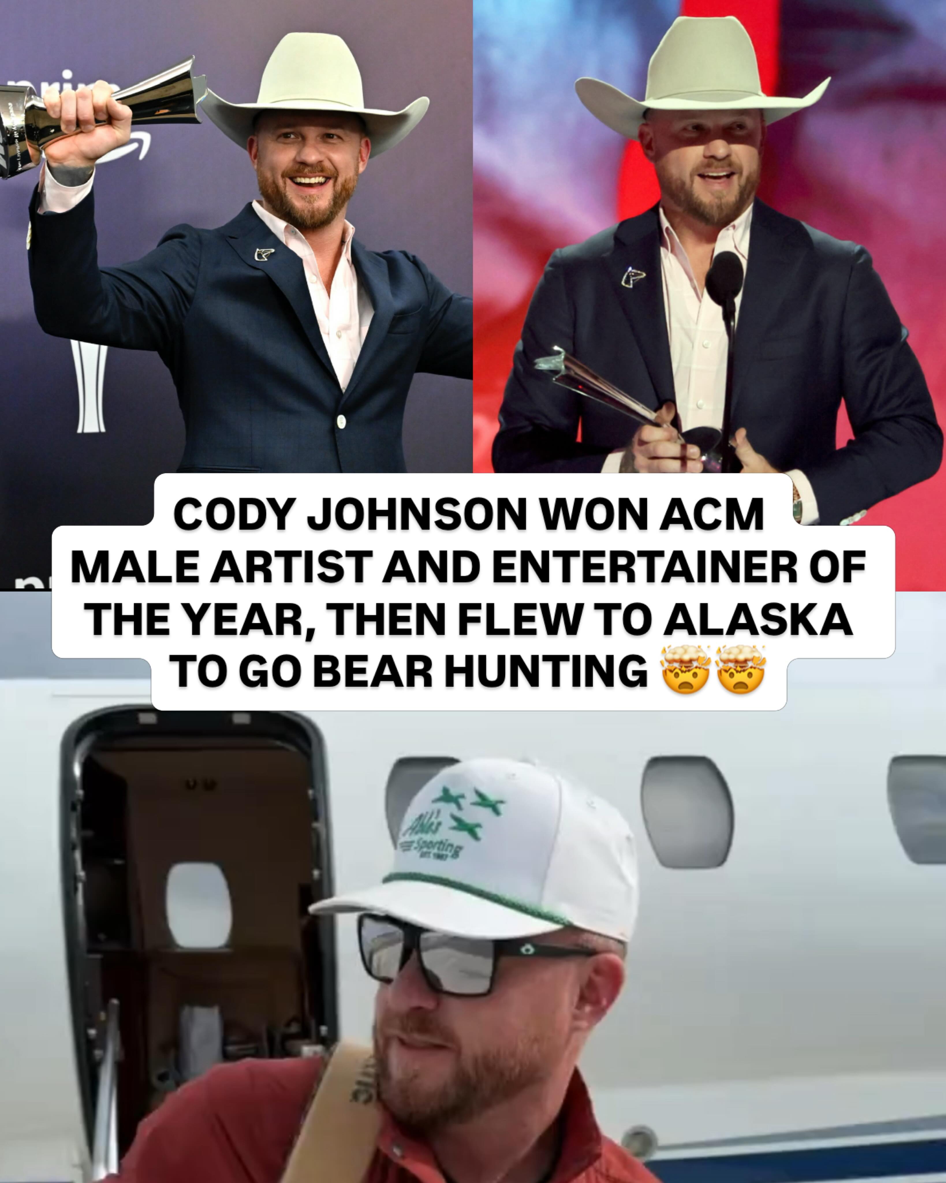 Cody Johnson went from the ACM Awards in Las Vegas to grizzly bear hunting in Alaska 🤯