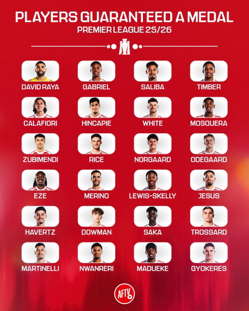 With 40 medals total coming to the club, the first 24 go straight to the players who hit the 5+ appearance mark this season. The remaining 16 will be distributed to the rest of the squad and coaching staff.

History makers, every single one of them. 🥇❤️