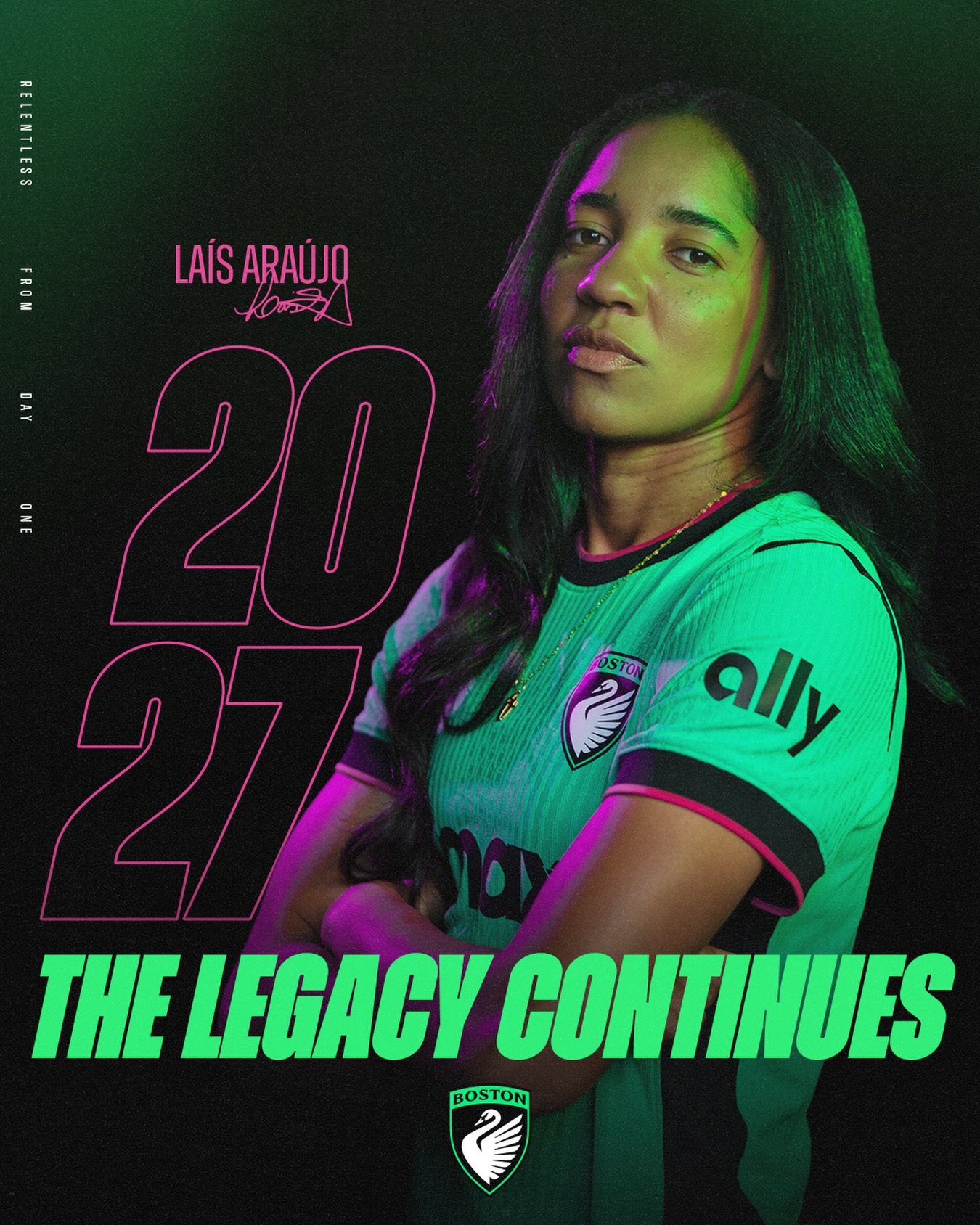 Locking in Laís 🔒

Boston Legacy Football Club have activated defender and team captain Laís Araújo’s 2027 contract option 🫡