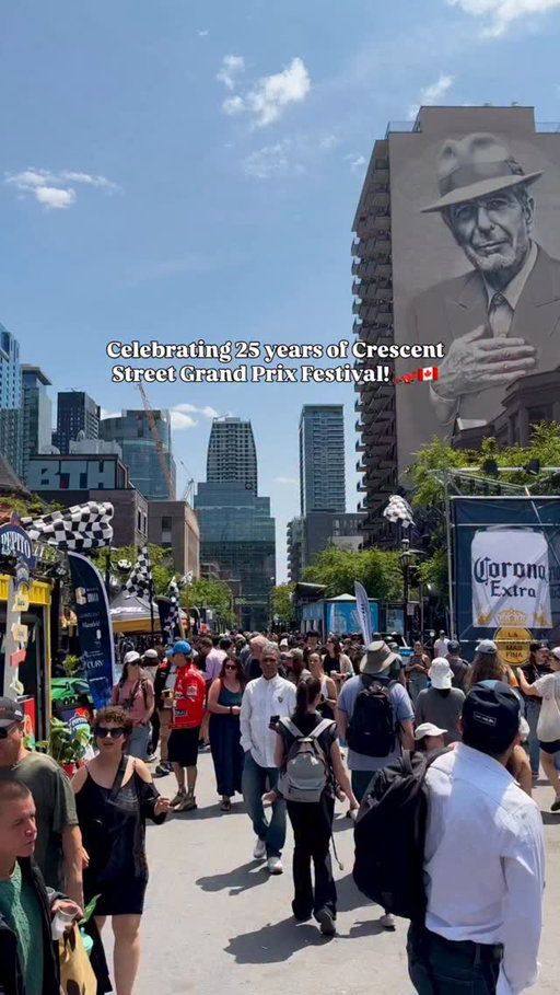 🏎️✨ The ultimate Crescent Street F1 guide! 🇨🇦🏁 Follow me for more such content @yashi_singh_bish 
The legendary Crescent Street Grand Prix Festival is celebrating its massive 25th anniversary milestone this weekend, and the energy is unmatched. ☀️🏎️

From May 21st to 24th, Crescent Street completely shuts down to vehicle traffic, transforming into a 4-day, high-octane paradise of live entertainment, luxury automotive displays, and incredible summer festival vibes.

Save this post for your F1 weekend! 👇
📍 Event Details: May 21 – May 24, 2026 (Daily from 11:00 AM to 11:00 PM), Crescent Street, Downtown Montréal  Admission: 100% FREE! 
🎶 The Main Stage: Non-stop live music, incredible local DJ sets, and rock/pop tribute bands hitting the stage every night.
🏎️ Automotive Showcases: Up-close luxury sports cars, racing simulators, and interactive arcade zones. 🛠️ Liquid I.V. Pit Stop Challenge: Test your skills to see how quickly you can change an F1 tire!
🎁 Freebies & Tastings: Make sure to swing by the Liquid I.V. festival zone right on Crescent Street for free hydration sample sticks and summer swag.
🤠 Pro-Tip: Don’t miss the massive open-air line dancing school workshop right on the pavement on Sunday.

🌌 DON’T MISS: On Friday, May 22nd, head over to the Old Port (Clock Tower Pier) for a spectacular Audi Drone Show at 9:00 PM! @vieuxportmtl 

✅  Where to spot the best cars:
🏎️ Crescent Street: Custom muscle cars, sports cars, and the official Aston Martin F1 display + pit-stop challenge. 🏎️
🇮🇹🔥 Peel Street: The luxury hub. High-end restaurant terraces lined with sleek Ferraris, Lamborghinis, and Porsches. 🇮🇹🔥 @formule_peel 
💎Royalmount: The hypercar sanctuary. Head here to see 20 ultra-rare exotics like multi-million dollar Paganis and Bugattis. @royalmount 

#F1Weekend #MontrealGP #CanadianGP #formula1 #Montreal 
Free things to do in Montreal | what to do during formula 1 in montreal | | things to do in Montreal | F1 racing cars montreal