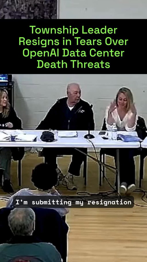 The treasurer of Saline Township, Michigan, publicly resigned last week citing death threats she’d received related to the construction of an Oracle and OpenAI datacenter. Saline Township is a rural farming community in southern Michigan with a population of around 2,300 people. Last year, construction company Related Digital pinpointed the township as a location for the construction of a $16 billion dollar data center related to Oracle and OpenAI’s Stargate initiative. It didn’t sit well with some town residents and the board voted to deny zoning changes that would, they thought, stop the data center from proceeding.

Instead of looking elsewhere, Related Digital sued Saline Township. The Township board looked at its options, decided it couldn’t fight the massive corporation, and settled the lawsuit. In response, Saline Township’s residents pushed to recall three members of the board.

Read now at 404media.co