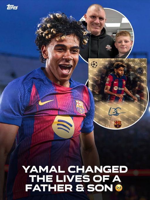 𝗔𝗪𝗘𝗦𝗢𝗠𝗘 🥹

A young collector opened a box of cards with his dad while on holiday, and their lives changed forever when they found the 1-of-1 Lamine Yamal autograph 🤯

Now, they’ve sold the card and used the money to buy their own card shop together in England ❤️ All because of Yamal 🔥