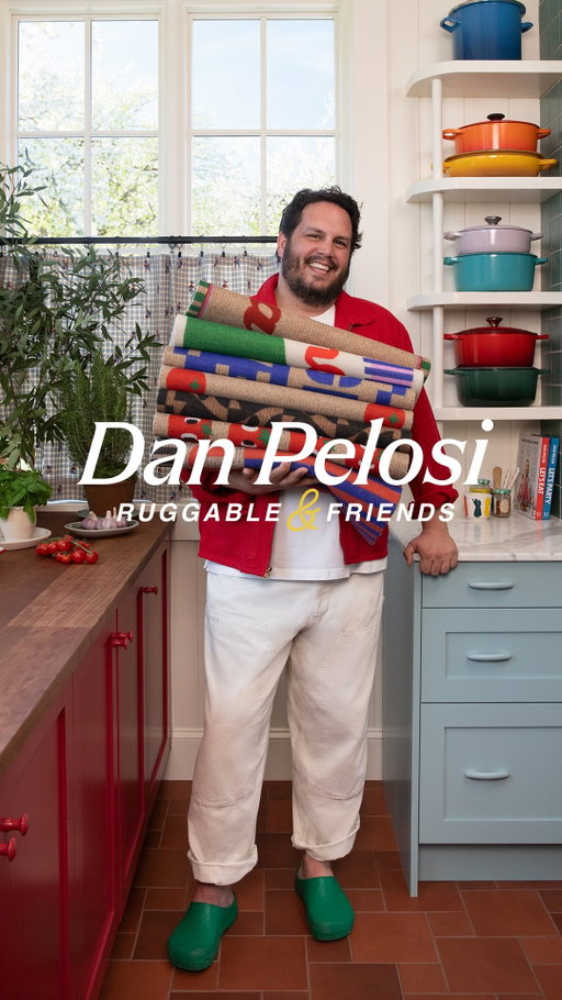 Ding dong …dish. A rug upgrade AND a hot lasagna. Introducing Ruggable & Friends: Dan Pelosi.