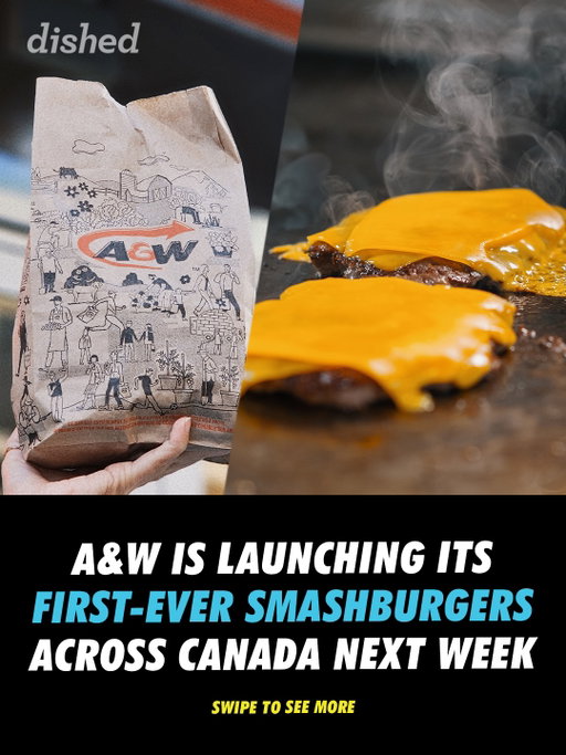 Now THAT’S smashing 🤩

@awcanada JUST announced that coming out with a Canada fast-food first: a SMASH BURGER 🍔

Starting next Monday, you can order either a single or a double of these hand-smashed beef patties, and it’ll definitely be something you might want to try 👀

🗓️ Launches Monday, May 25

Are you ordering a single or a double? 🤔