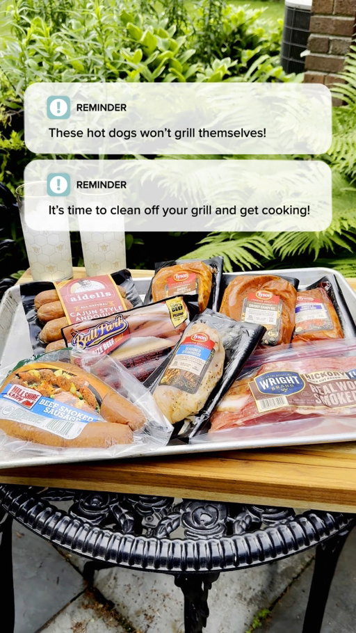 You’ve got a reminder! 🔔 Clean the grill, stock up on your favorite products and get things heated up. Grilling season isn’t coming…it’s here. 

@aidellssausage | @hillshirefarm | @tysonbrand | @ballparkbrand | @wrightbrand