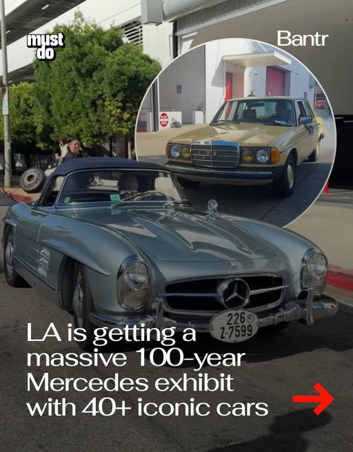 Los Angeles and car culture go together, so this feels like a pretty natural fit.

The Petersen Automotive Museum is opening World-Class: 100 Years of Mercedes-Benz, a new exhibition celebrating a century of automotive design and engineering. The show features more than 40 vehicles ranging from historic race cars and rare classics to iconic models that helped shape the brand’s legacy.

A few Hollywood connections are included too, with a 1956 300 Sc Cabriolet once owned by Clark Gable and a 1964 230SL originally purchased by Walt Disney.

The exhibition opens May 23 and will remain on view through April 2027.

By the way, we have a weekly newsletter with what’s worth knowing about and doing in LA. One newsletter. Once a week. Link in bio.

Media via @petersenmuseum

#mustdolosangeles #bantrcars #petersonmuseum #cars
