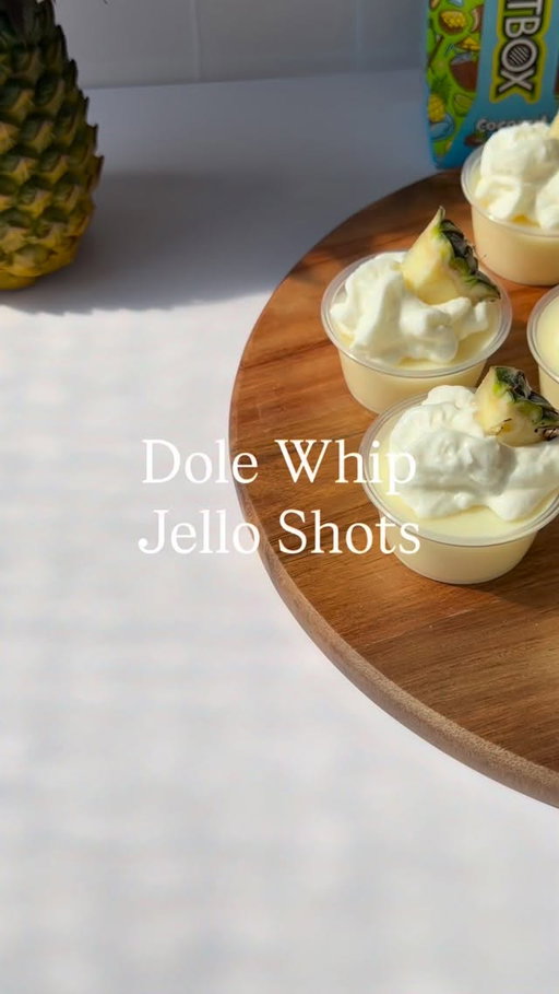 Creamy, tropical, and the perfect sweet treat for summer 🍍🥥✨

Dole Whip Jello Shots made with BeatBox Coconut Breeze = instant vacation vibes 🌴☀️

Ingredients:
• 1 ¼ cup cold pineapple juice 
• 2 packets unflavored gelatin 
• 1 cup boiling water 
• ¾ cup BeatBox Coconut Breeze 
• ½ cup sweetened condensed milk 

Garnish:
🍦 Whipped cream 
🍍 Pineapple chunks 

Directions:
Add cold pineapple juice to a bowl. Sprinkle unflavored gelatin on top and let sit for about 5 minutes so the gelatin blooms. 

Add boiling water and whisk to combine. 

Add BeatBox Coconut Breeze and sweetened condensed milk, then whisk again. 

Pour mixture into 2 oz cups and refrigerate for about 4 hours. 

Top each cup with whipped cream and a pineapple chunk before serving ✨

@beatboxbeverages #BeatBoxBeverages #DoleWhip #JelloShots #SummerRecipes #PartyDrinks
