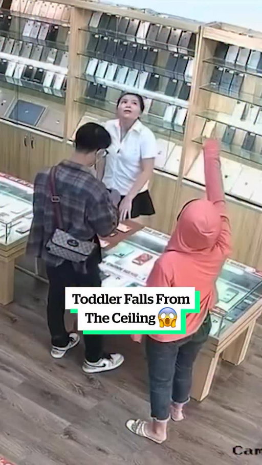 Toddler Falls From Ceiling 😱