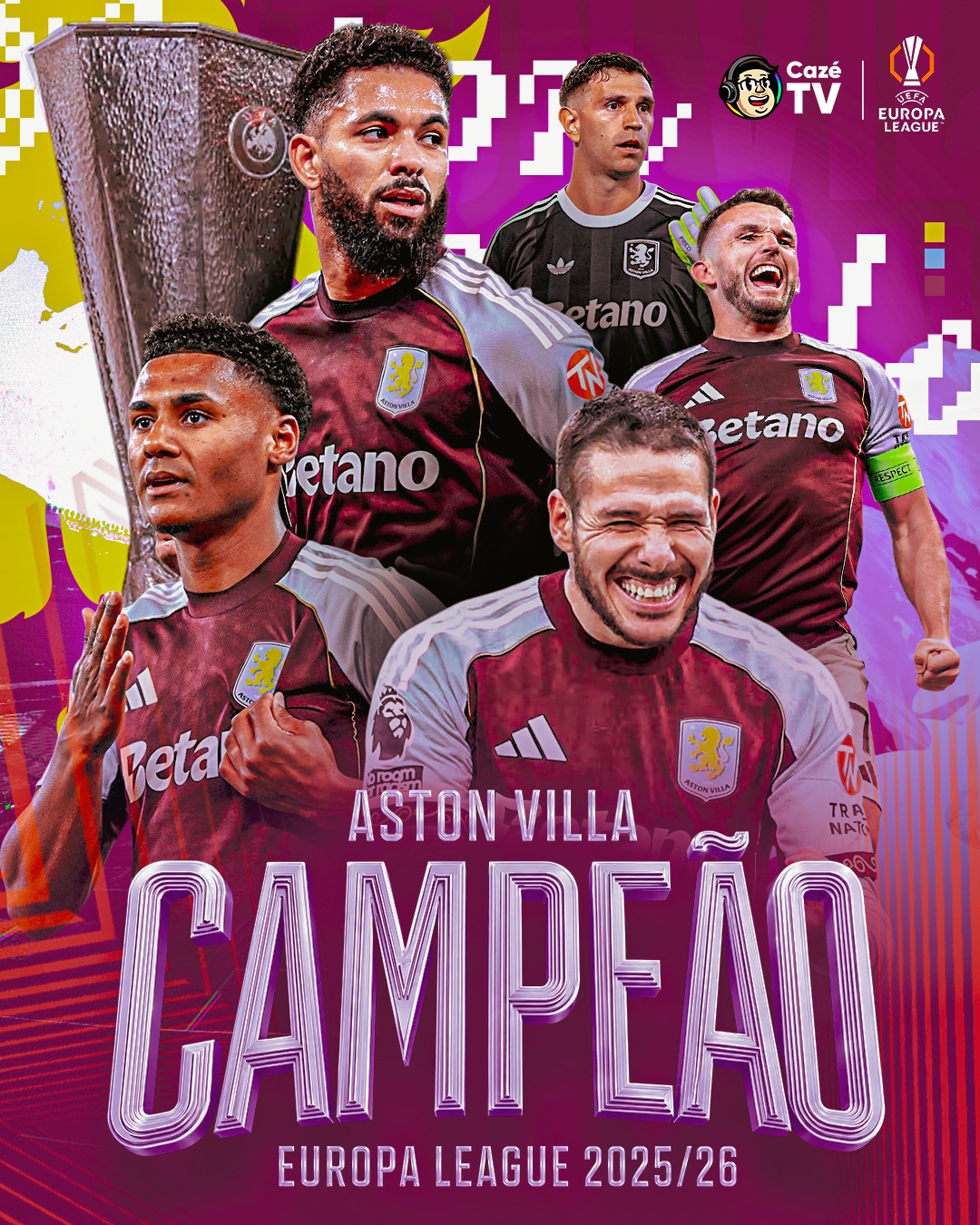 O ASTON VILLA É CAMPEÃO DA EUROPA LEAGUE! 🏆 30 ANOS DEPOIS OS TORCEDORES DO CLUBE PODEM SOLTAR O GRITO ENTALADO! A ÚLTIMA VEZ TINHA SIDO NA COPA DA LIGA INGLESA 1995/1996. 

#EuropaLeagueNaCazéTV #AstonVilla #TempoRealCazéTV #cztv18 #cztv11