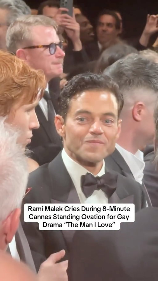 #RamiMalek cries during an 8-minute standing ovation for his gay drama “The Man I Love” at #Cannes