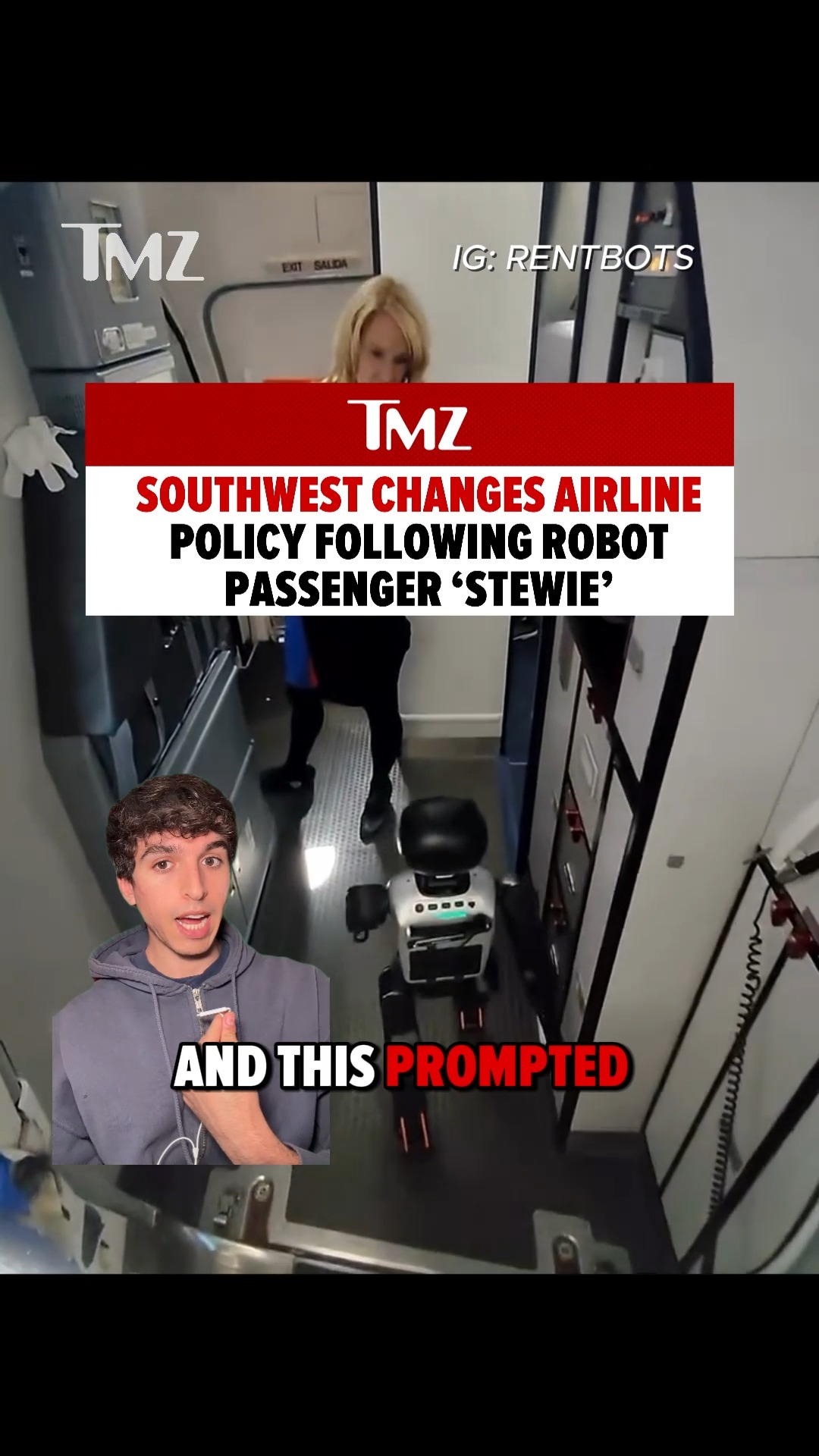 ❌🤖 Southwest Airlines has updated its policy to ban both humanoid and animal-like robots from flights after a robot named Stewie traveled from Las Vegas to Dallas. The airline told CNN the change was made over safety concerns tied to lithium batteries and said it was not prompted by any one specific incident.

🎥: Instagram/@rentbot