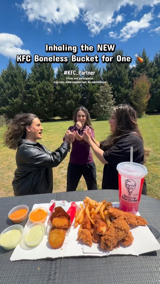 KFC hands down has the juiciest chicken of course we’re going to fight for it 🔥 #KFC_Partner @kfc