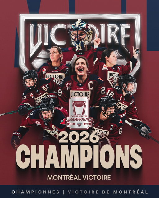 POUR LA VICTOIRE ‼️

THE MONTRÉAL VICTOIRE ARE THE 2026 PWHL WALTER CUP CHAMPIONS!

LA VICTOIRE DE MONTRÉAL SONT LES CHAMPIONNES DE LA COUPE WALTER 2026 DE LA LPHF!