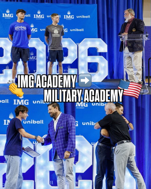 Today, we proudly recognized several IMG Academy student-athletes pursuing appointments to United States military service academies 🇺🇸
 
Their commitment extends beyond athletics and academics, representing leadership, discipline, service, and dedication at the highest level.
 
Congratulations to:
• @daxmorgan13 and @kadenhauber — United States Merchant Marine Academy
• @eze2707_ — United States Naval Academy
• @jp.maggio — United States Military Academy at West Point
 
We are so proud to celebrate these student-athletes as they continue their journeys in service to something greater than themselves.👏