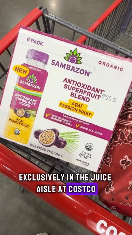 #SAMBAZONPartner Costco does it again 🙌 Just discovered the NEW @sambazon Antioxidant Superfruit Blend and it’s a game-changer. Refreshing passionfruit açaí juice packed with tropical flavor and real antioxidant benefits. Excellent source of Vitamin A & C. Grab your 6-pack at Costco in the juice aisle. #SAMBAZONPartner #SAMBAZON #DeliciousPowersOfAcai