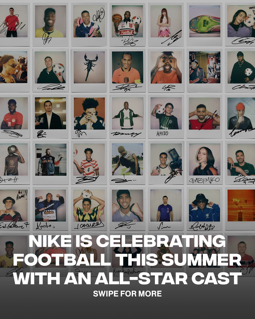 Nike is giving fans a first look at the all-star cast coming together to celebrate football this summer.

The lineup includes Cristiano Ronaldo, Erling Haaland, Young Miko, and Kim Kardashian and more. With Nike teasing unexpected collaborations and cultural moments rolling out in the coming weeks. Each figure has their own connection to the game.