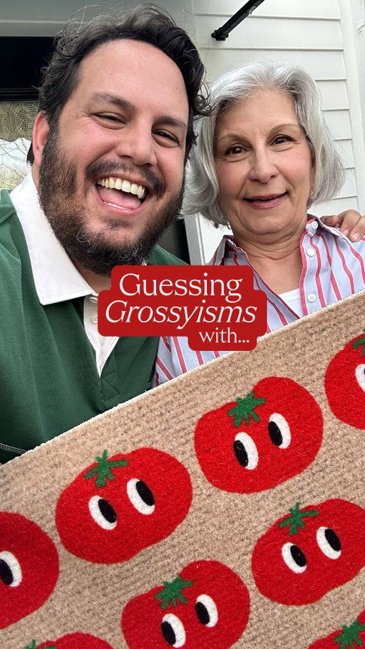 Guessing Grossyisms, but make it impossible, because my mom decided to play charades instead 😂 At least she loves the new collection ❤️ Shop the Ruggable & Friends: Dan Pelosi Collection at the link in bio!