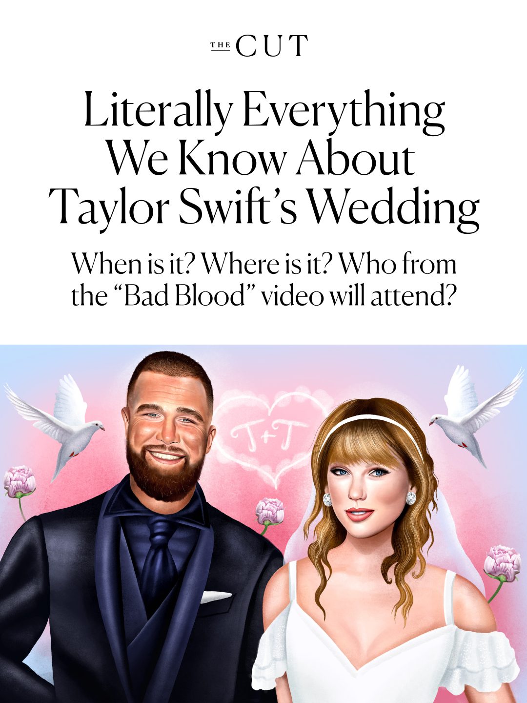 Taylor Swift and Travis Kelce are getting married next month! 💒👰🤵 Or, no, maybe it’s actually in July? Okay, well, it’s definitely in Rhode Island...but maybe also Manhattan or the Hamptons or some undetermined location that will only be revealed to guests once they emerge from a party bus and are allowed to take off their blindfolds.

Obviously, there is a lot of mystery surrounding what will likely be the biggest wedding of the decade (sorry to the Bezoses). And while we don’t know everything, we can make some educated guesses. Swipe through some of our Tayvis wedding findings/predictions above, and head to the link in bio to read more about what we can expect from the ceremony.

Illustration by: @michellerohnillustration 
Photos: Getty Images, Courtesy of Instagram