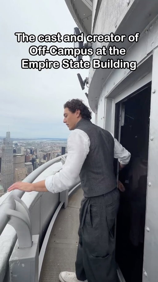 The cast and creator of Off-Campus at the Empire State Building. 

🎟️ Comment TICKETS and we’ll send you a link to plan your visit.