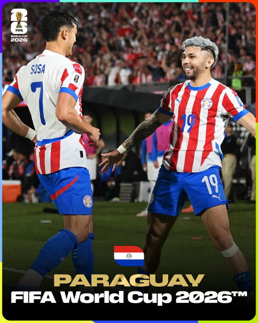 🇵🇾 Paraguay está listo para mostrar su orgullosa tradición futbolística en su regreso a la escena mundial para disputar la Copa Mundial de la FIFA, que se celebrará este año en 🇨🇦🇲🇽🇺🇸 Norteamérica. 🌎
 
¡Mucha suerte, @albirroja, en el intento por inspirar a vuestros seguidores y llenarlos de recuerdos en este torneo! 👏

🇵🇾 Paraguay is ready to showcase its proud footballing heritage as they return to the global stage for the FIFA World Cup in 🇨🇦🇲🇽🇺🇸 North America this summer. 🌎

Good luck @albirroja as you look to inspire your fans and make many memories in this tournament! 👏

⚽ 12 June: USA v Paraguay
⚽ 19 June: Türkiye v Paraguay
⚽ 25 June: Paraguay v Australia

#FootballUnitesTheWorld