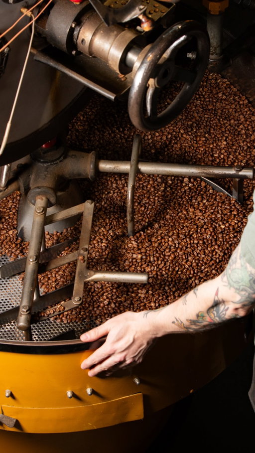 Roasting at our Chicago headquarters in under 30 seconds.

Our most limited lots are roasted on our beloved vintage yellow Gothot. Year after year, feedback from our Direct Trade partners has helped us craft unique profiles for each coffee that we turn through this machine. Nudging levers and turning wheels, operating this roaster is a hands-on process that we’ve maintained for decades.
