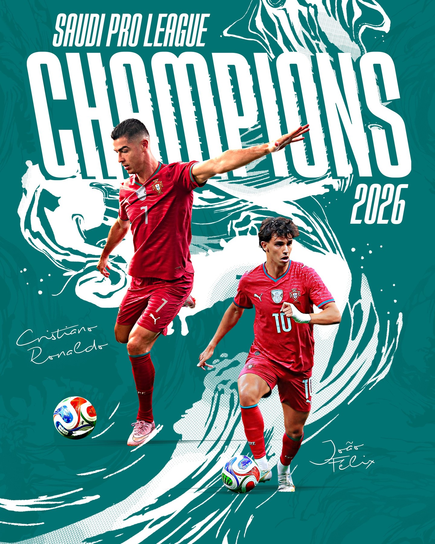 𝗢𝘀 𝗻𝗼𝘃𝗼𝘀 𝗖𝗮𝗺𝗽𝗲𝗼̃𝗲𝘀 𝗦𝗮𝘂𝗱𝗶𝘁𝗮𝘀 ☝️🏆 Parabéns pela conquista, Cristiano Ronaldo e João Félix! 👏 #VaiDarPortugal

𝗧𝗵𝗲 𝗻𝗲𝘄 𝗦𝗮𝘂𝗱𝗶 𝗖𝗵𝗮𝗺𝗽𝗶𝗼𝗻𝘀 ☝️🏆 Congrats, Cristiano Ronaldo e João Félix! 👏 #ItsPortugalTime