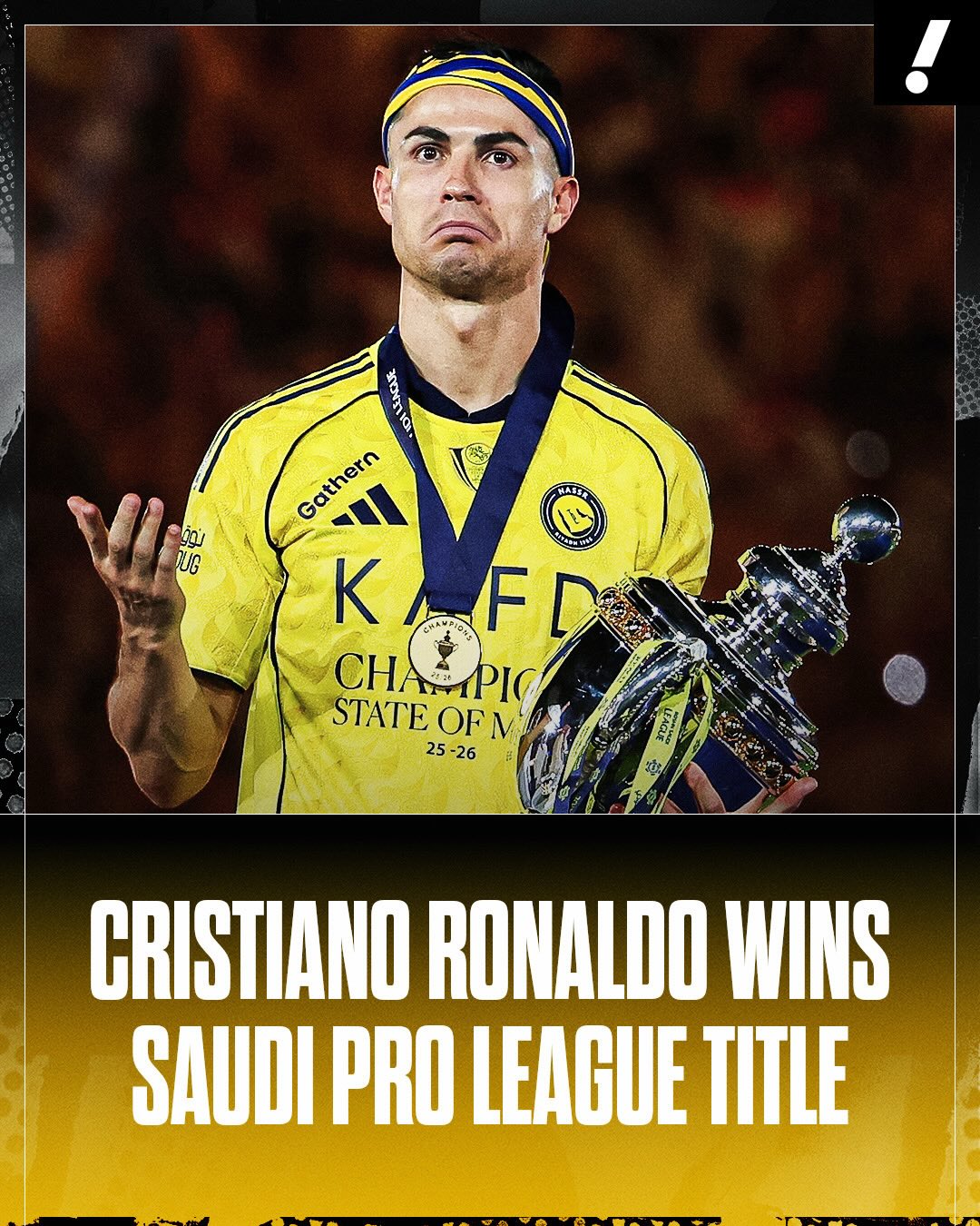 Cristiano Ronaldo is a champion once again 🏆

The Portuguese star scored a brace to lead Al-Nassr to win his first league title since joining the Saudi club in December 2022 👏