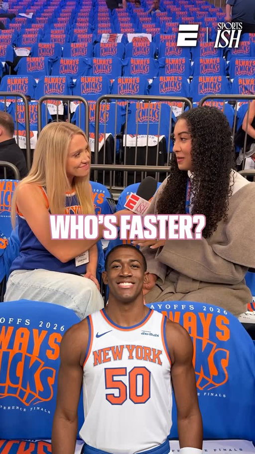 @tallt_23 you may be fast, but @alexjeannnn has got you on those game day fits. 

We sat down with former D1 volleyball player and current broadcaster, Alex Jean Glover, to see how she and Knicks boyfriend Trey Jemison III stack up on the court. 

Watch Game 2 of the Eastern Conference finals at 8 ET on ESPN and the ESPN App ✨🏀