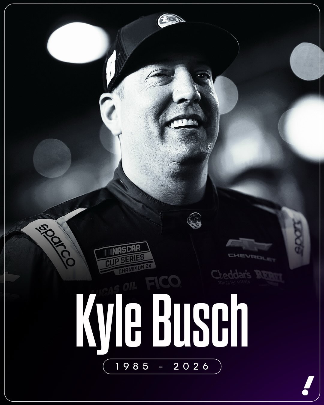 Two-time Cup Series champion Kyle Busch has died, NASCAR announced. He was 41.

His family said in a statement that he had “experienced a severe illness resulting in hospitalization” before passing away on Thursday.

Busch won 234 NASCAR national series races — combining the top-tier Cup Series, O’Reilly Series and Truck Series — which is the most of any driver in history.