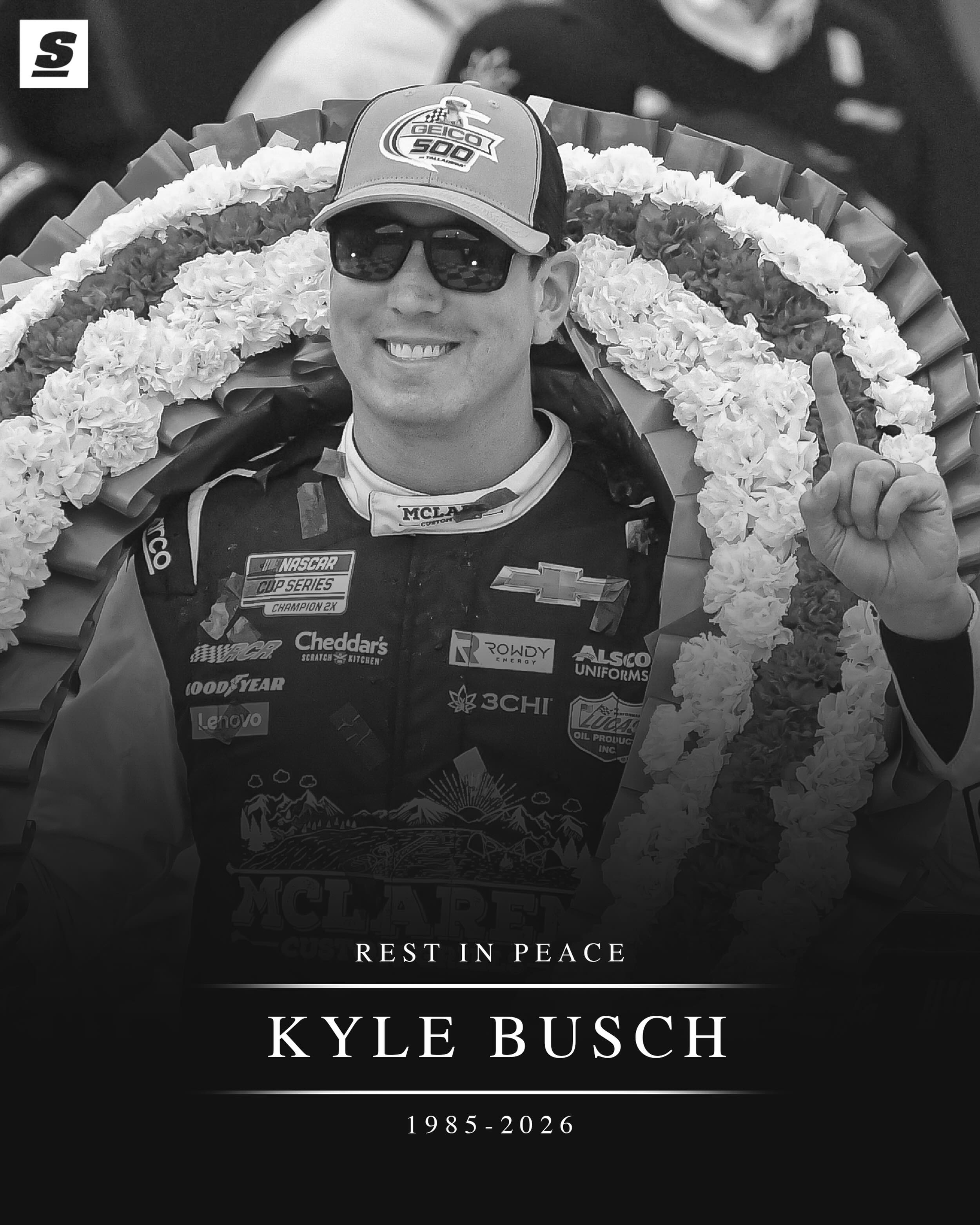 Two-time NASCAR Champion Kyle Busch has tragically passed away. He was 41. R.I.P.
