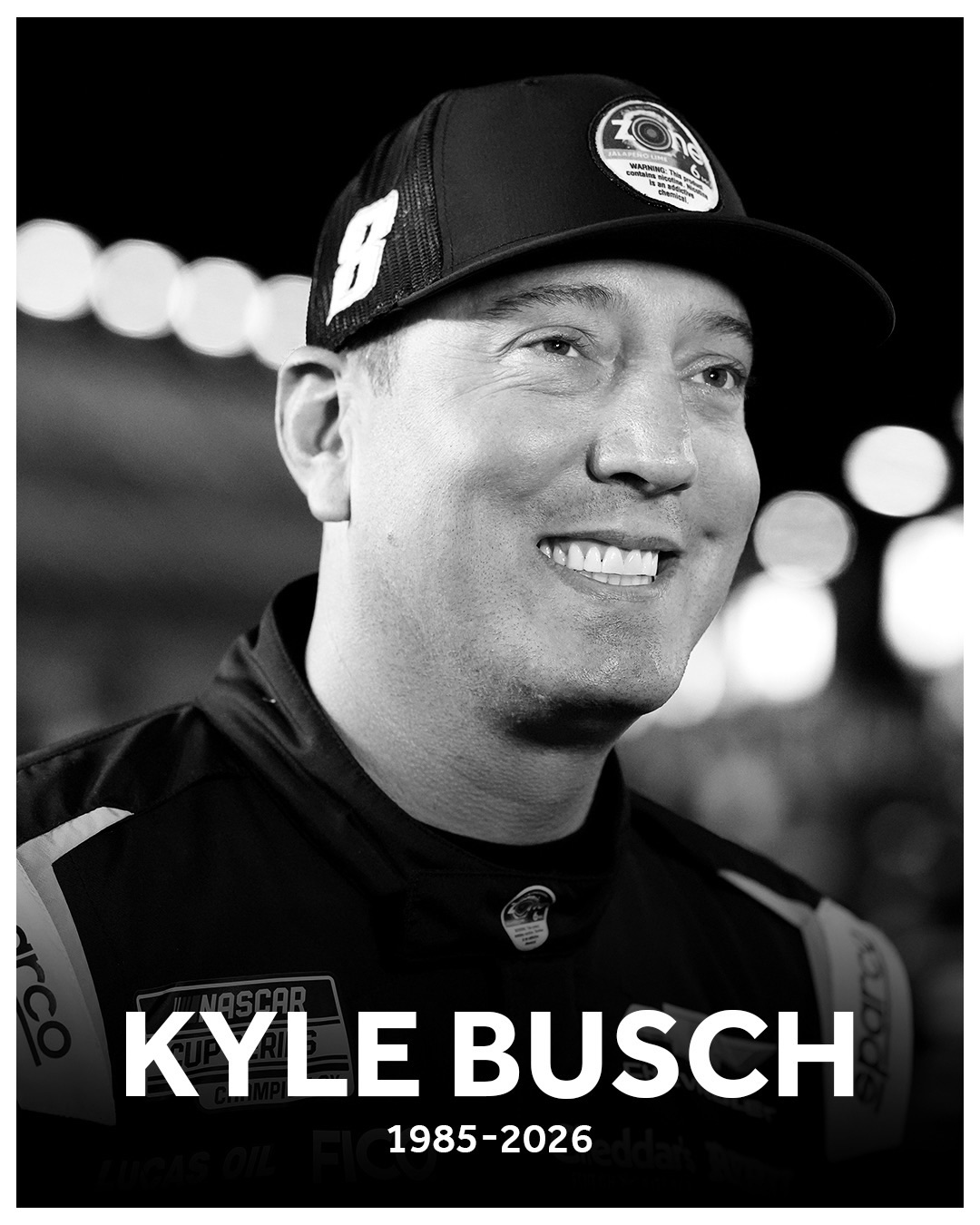 Kyle Busch has passed away at the age of 41. A massive loss for the racing world. His impact on the sport, the garage, and generations of fans will never be forgotten.

(via @nascar)
