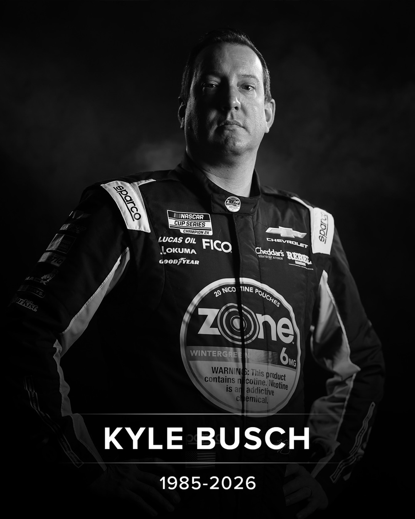 NASCAR icon Kyle Busch, a two-time Cup Series champion, has passed away at the age of 41.