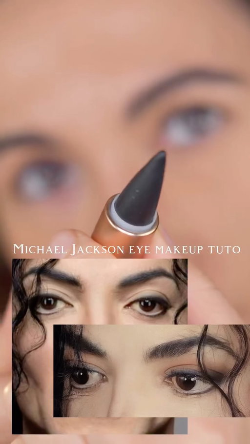 Easy Michael Jackson inspired eye makeup tutorial 🖤🕺🏽🌟

Products list:
Mascara is Fenty beauty - @fentybeauty 
Kajal is from Sheglam - @sheglam_official 
Contour stick and white gel liner are from ColourPop - @colourpopcosmetics