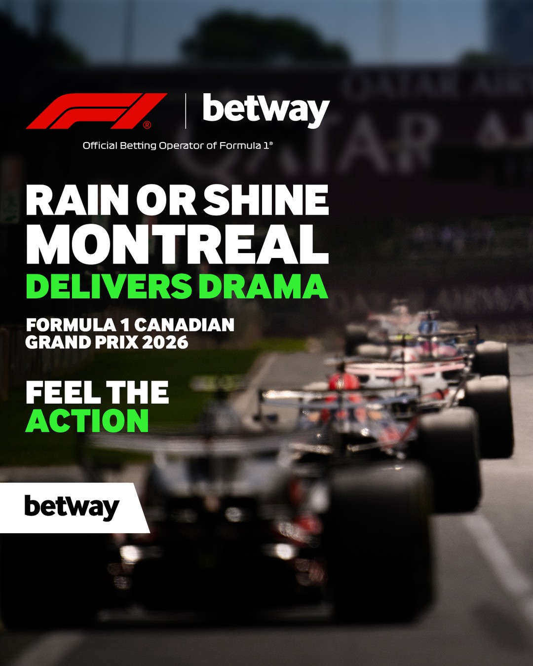 We’re back 🔥 Race week lands in Montreal for the always unpredictable Formula 1 Canadian Grand Prix 🇨🇦

Betway – Official Betting Operator of @F1

#Formula1 #F1 #CanadianGP #Betway #RaceWeekend #FeelTheAction