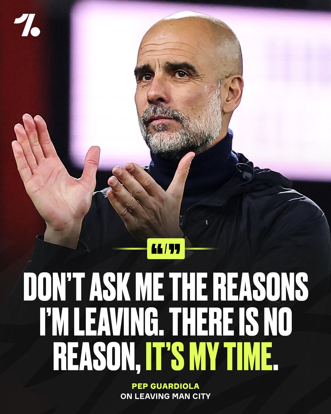 Pep Guardiola’s time at Man City has come to an end 🥺👋

🗣️ ‘Nothing is eternal, if it was, I would be here. Eternal will be the feeling, the people, the memories, the love I have for my Manchester City’

Premier League x6 🏆
FA Cup x3 🏆
Carabao Cup x5 🏆
Community Shield x3 🏆
UEFA Champions League 🏆
UEFA Super Cup 🏆
FIFA Club World Cup 🏆

20 trophies with Man City, the biggest club legend there is 🐐