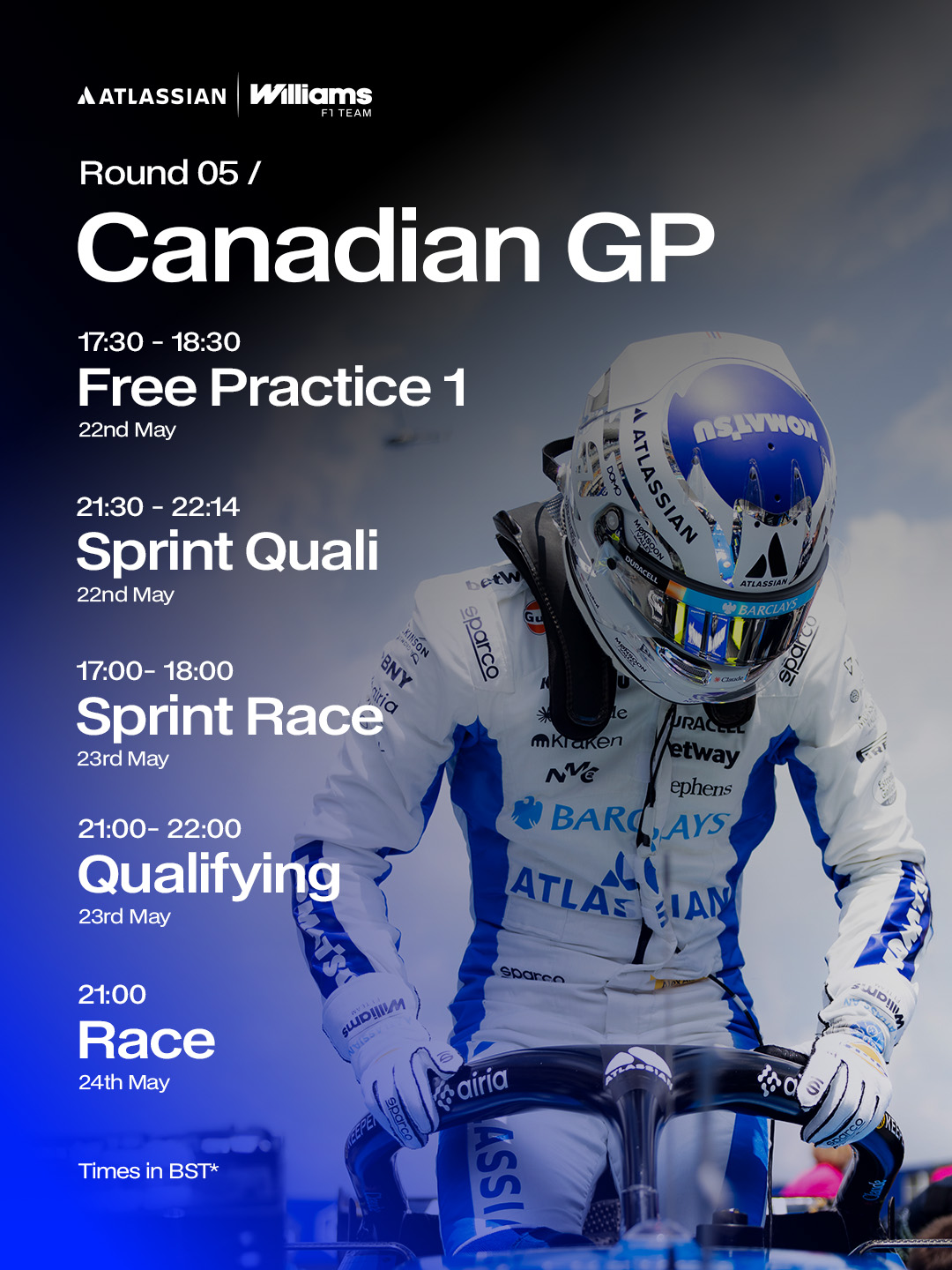 Five races across two days 🤩 

Get your alarms set for the Canadian Grand Prix weekend 🇨🇦⏰