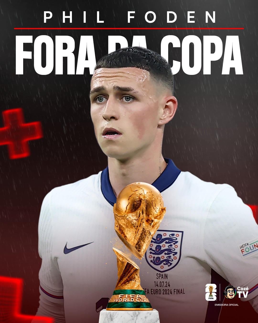 FODEN NÃO VAI PRA COPA 😱🏴󠁧󠁢󠁥󠁮󠁧󠁿

O MEIA DO MANCHESTER CITY NÃO FOI CONVOCADO POR THOMAS TUCHEL! ACHOU JUSTA A DECISÃO???

𝐒𝐄 𝐓𝐄𝐌 𝐂𝐎𝐏𝐀, 𝐄𝐒𝐐𝐔𝐄𝐂𝐄! É na CazéTV! 🤩📺

#CoberturaCazéTV #CopaNaCazéTV #Inglaterra #cztv05