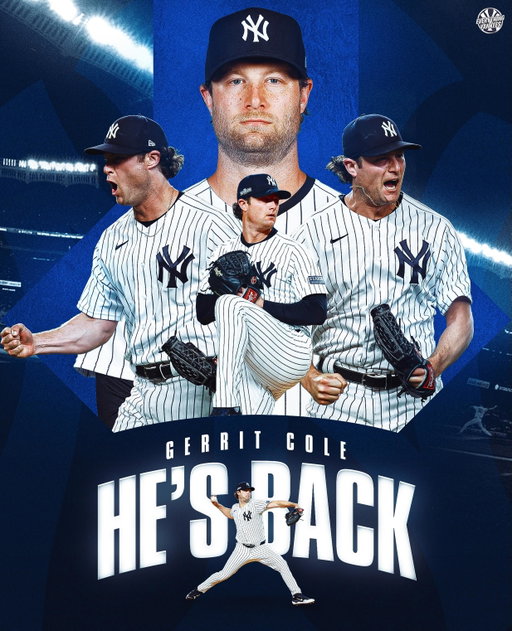 GERRIT COLE MAKES HIS RETURN TONIGHT! 🚂 

After a long road back from Tommy John Surgery, Yankees ace Gerrit Cole returns to a big league mound for the first time since game five of the 2024 World Series tonight vs Tampa. Welcome back @gerritcole45!