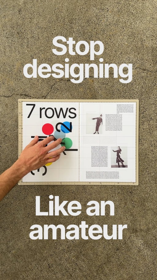Graphic design secret: If it looks messy, you’re missing a grid.
Moving elements without an underlying structure is the fastest way to make your design look amateur.

Aligning everything to a consistent, invisible grid instantly brings purpose, clarity, and structure to your page.
Clean up your layouts.

Follow for daily design breakdowns.