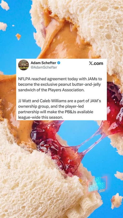 We have some MASSIVE news from @adamschefter..

The NFLPA reached agreement with JAMs to become the exclusive peanut butter and jelly sandwich of the Players Association..

Congratulations to the JAMs team 👏